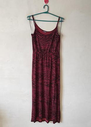 Длинное платье сарафан макси зебра zeeman бретели 40 (l)