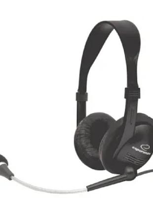 Навушники провідні з мікрофоном esperanza headset eh115 2м 32ом black