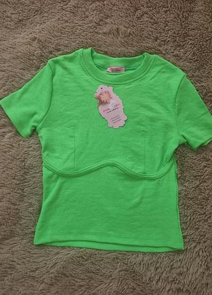 Футболка топ в  рубчик корсет 34р 36р 38р xs s m