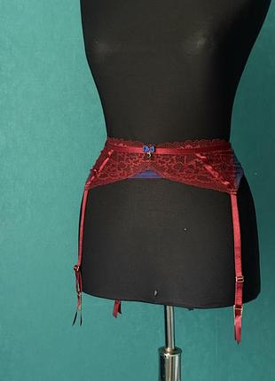 Пояс з підтяжками пажами для панчіх ann summers бордові xxs-xs
