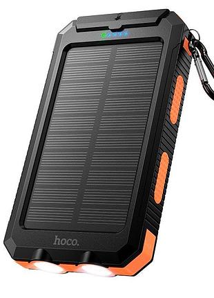 Повербанк hoco j164 platinum 8000 mah сонячна панель black-orange