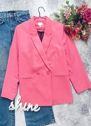 Піджак блейзер двобортний рожевий h&m