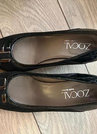 Елегантні шкіряні туфлі-човники zocal (made in italy)