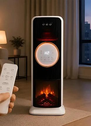 Напольный кондиционер 2в1 с led-дисплеем 2000 вт + пульт ду / колонный керамический тепловентилятор стаймером x-719