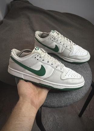 Кросівки nike dunk low white/green 44 28 кроссовки найк данк
