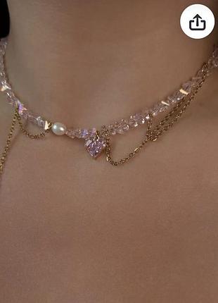 Кольє рожеве lamari jewelry