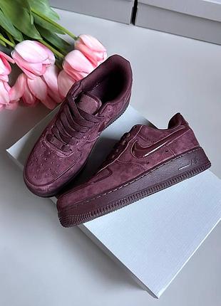 Стильные женские кроссовки nike air force low 1 '07 w burgundy crush