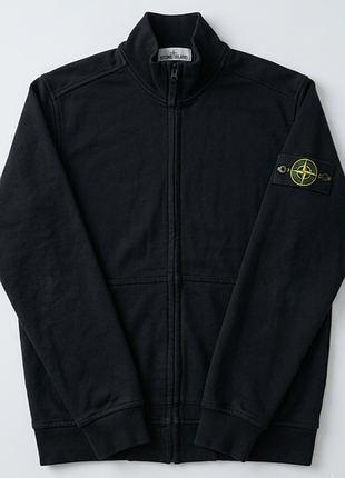 Мужская кофта на молнии stone island (люкс 1:1) / зип-худи черная