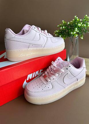 Стильные женские кроссовки notta x nike air force 1 "love you forever" pink foam