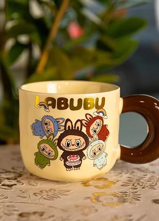 Чашка порцелянова labubu 400 (мл) подарункова кружка прикольна чашка для дітей на подарунок fm-21a