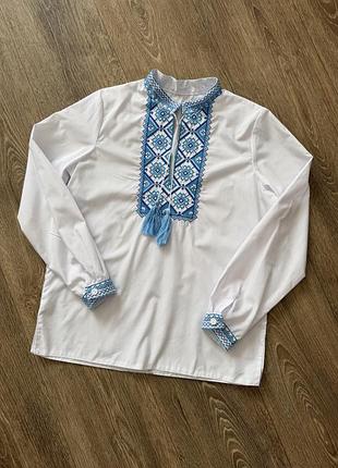 Вишиванка на хлопчика в блакитних кольорах