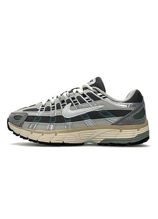 Мужские кроссовки nike p-6000 grey beige green