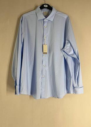 Стильная мужская голубая рубашка moss regular fit (размер 18.5 / 4xl)