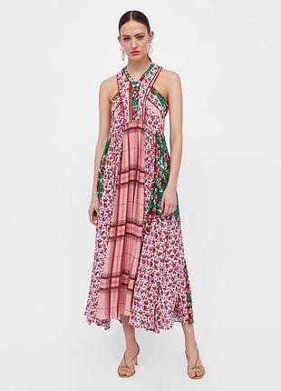 Стильна максі сукня печворк zara