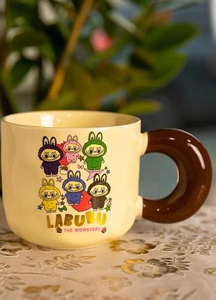 Чашка порцелянова labubu the monsters 400 (мл) подарункова кружка прикольна чашка для дітей на подарунок fm-21b