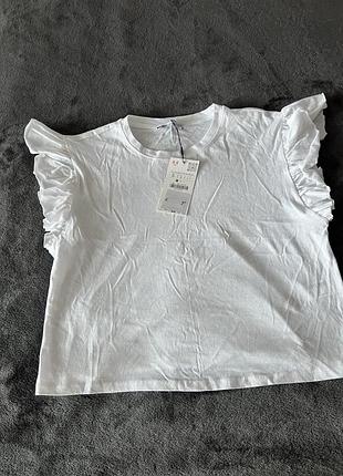 Біла коротка футболка zara