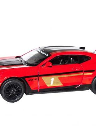 Дитяча модель машинки chevrolet camaro zl1 2017 kinsmart kt5399fw інерційна, 1:38 red