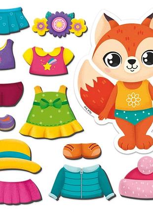 Магнітна гра одягалка "лисичка" vladi toys vt3204-33 укр