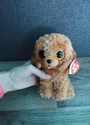 Дитяча м’яконабивна іграшка ty beanie boos золотий пес noodles 15 см