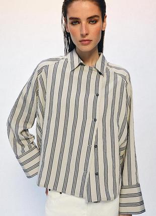 Смугаста сорочка zw collection оверсайз від zara