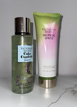 Набір парфумований victoria’s secret💚 (спрей+міст з шимером)