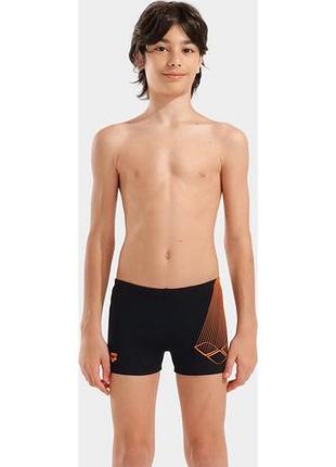 Плавки шорти для хлопчиків arena bright swim short чорний, помаранчевий 128 см 006721-503
