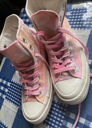 Кеди converse (wmns) chuck 70 hi ‘beach dye - pink 3