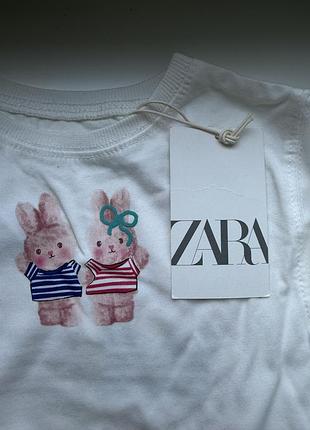Нова футболка дитяча 1 рік зайчик zara