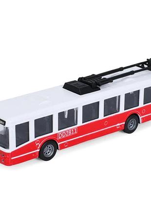 Іграшковий інерційний тролейбус 6336(red) гумові колеса, 17 см
