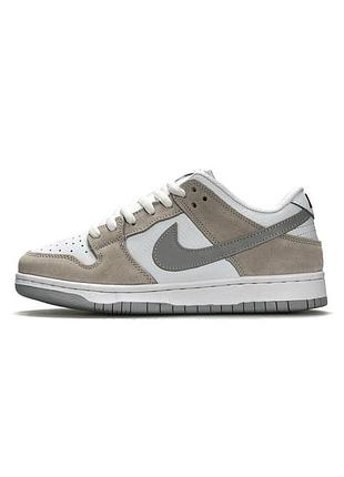 😍 жіночі кросівки nike sb dunk low pro beige white grey