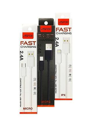 Кабель aspor a103 eco usb – micro 2.1a/1.2м- білий