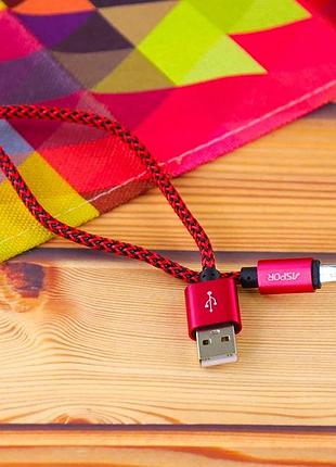 Кабель aspor a173 usb – micro 3a/0.3м- червоний