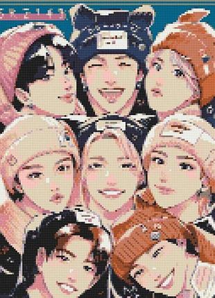 Алмазна мозаїка "k-pop, stray kids" od31890, 40х50 см