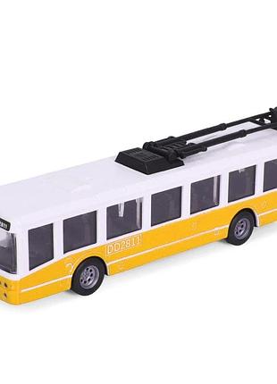 Іграшковий інерційний тролейбус 6336(yellow) гумові колеса, 17 см