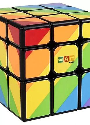 Головоломка кубик рубіка райдужний 3х3 чорний smart cube sc361