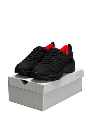 Мужские термо кроссовки merrell ice cap moc 2#x all black red