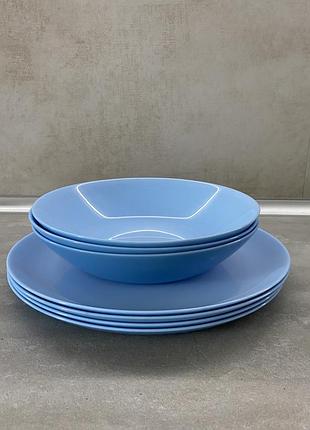 Сервіз столовий diwali light blue luminarc, 7 предметів
