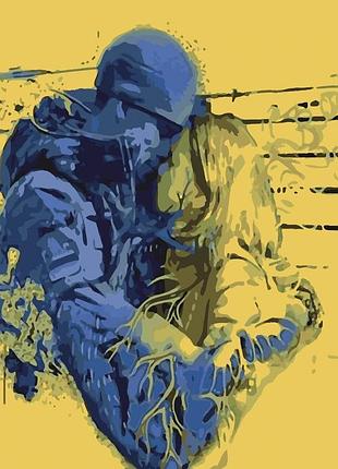 Картина за номерами strateg преміум героїчне кохання з лаком розміром 40х50 см (sy6538)