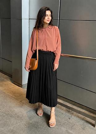 Новая черная плиссированная юбка uniqlo