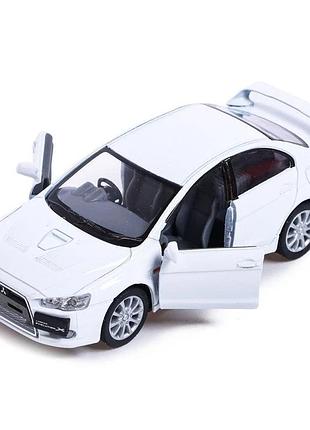 Автомодель легкова mitsubishi lancer evolution x 1:36, 5" kt5329w білий