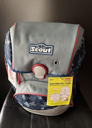 Шкільний рюкзак оригінал від відомого німецького бренду scout, модель alpha у крутому дизайні blue ninja
