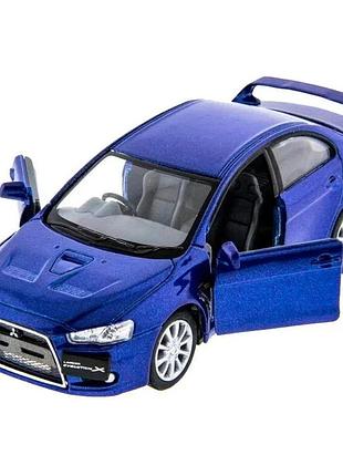 Автомодель легкова mitsubishi lancer evolution x 1:36, 5" kt5329w синій