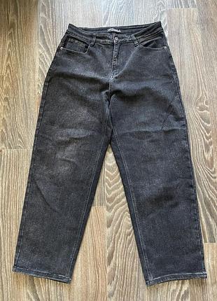 Стильні графітові джинси mom від фабричного бренду dknsel jeans, розмір xl/xxl
