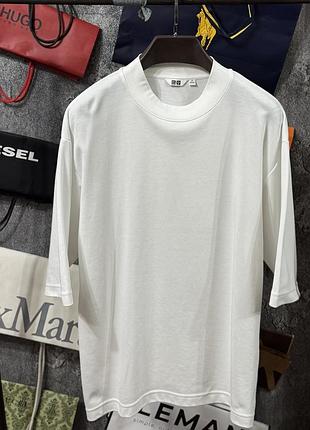 Футболка чоловіча uniqlo airism oversize t-shirt білий m