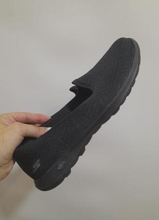 Жіночі чорні текстильні сліпони / балетки skechers go walk (eur 37 / 24 см)
