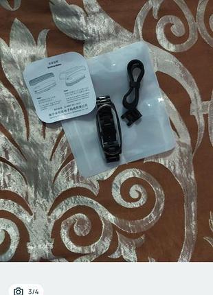 Ремінець до фитнес-браслет xiaomi mi band 4/3 black silver чорний з слідами експлуатації 350 грн
