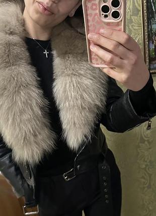 Утеплена косуха з натуральним хутром