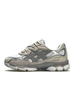 Кросівки жіночі asics gel-nyc grey beige silver