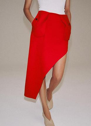 Асимметричная юбка zw collection с карманами 2595/538/600 с