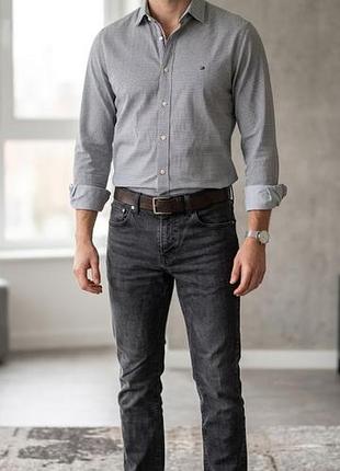 Оригинальная мужская рубашка Tommy hilfiger (new york fit), размер l